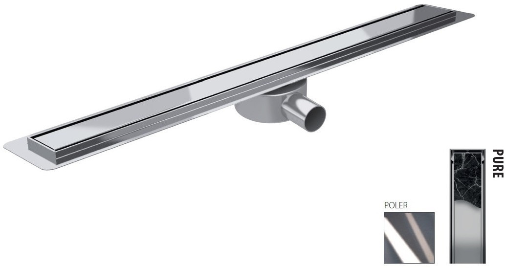 Wiper New Premium Slim Pure Zestaw Odpływ liniowy 70 cm poler 100.3388.01.070