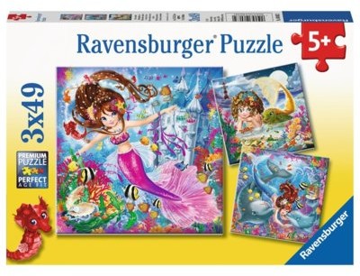 Ravensburger Puzzle 3x49 elementów Urocze syrenki