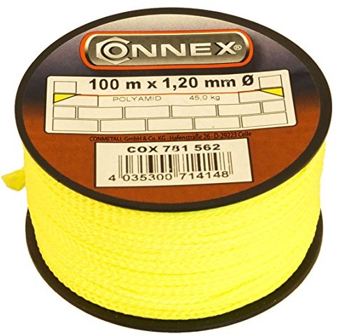 Connex COX781562 sznur murarski, 1,2 mm  100 m, neonowożółty COX781562