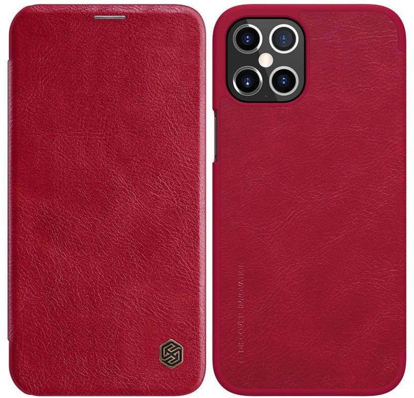 Nillkin Qin skórzana kabura etui iPhone 12 Pro Max czerwony hurtel-62981-0