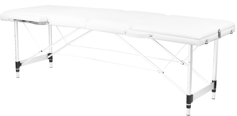 ACTIVESHOP Stół Składany Do Masażu Aluminiowy Komfort 3 Segmentowy White 10003_126968