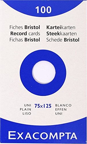 Exaclair exaclair 13301e  Exacompta Record Cards Plain 75 X 125 mm White 13301e (PK100) 13301E