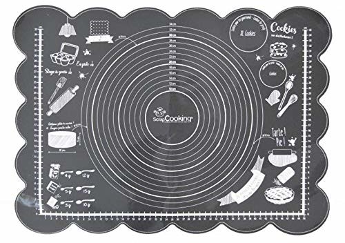 Unbekannt SCRAPCOOKING 5254 dywan Patissier, silikonowy, szary antracyt, 60 x 43,5 x 0,2 cm 5254