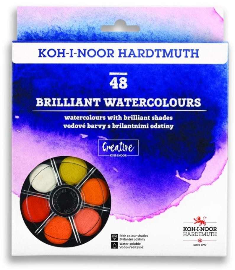Koh-I-Noor Farby akwarelowe Brilliant 48 kolorów okrągłe