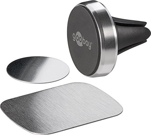 Goobay 38685 magnethalterungs-zestaw uniwersalny w stylu Slim do smartfona, samochodowy Czarny/srebrny 38685