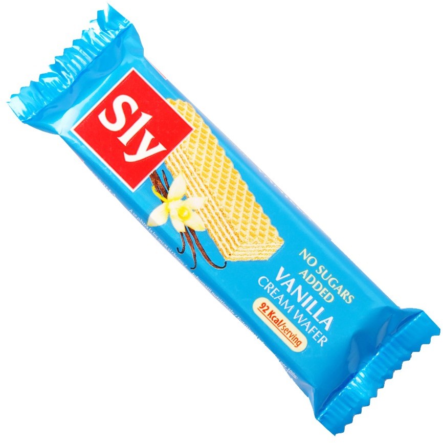 Sly Nutritia Wafelek z kremem waniliowym bez dodatku cukru Sly Nutritia, 20g 5941768000091