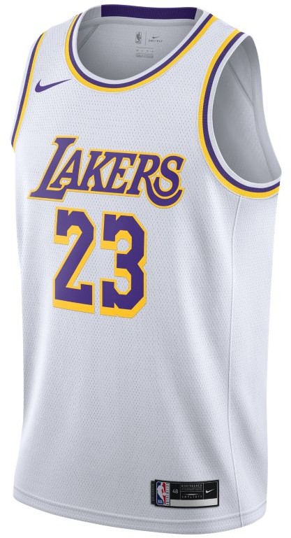 Nike Koszulka NBA Swingman LeBron James Lake Association Edition 2020 - Biel CW3595-101