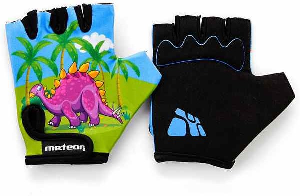 Meteor Markartur Kids dinosaur rękawiczki rowerowe rozmiar XS 17 cm