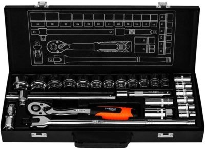NEO-TOOLS Zestaw zestaw nasadek 1/2" 25 elementów 08 674 (08-674)