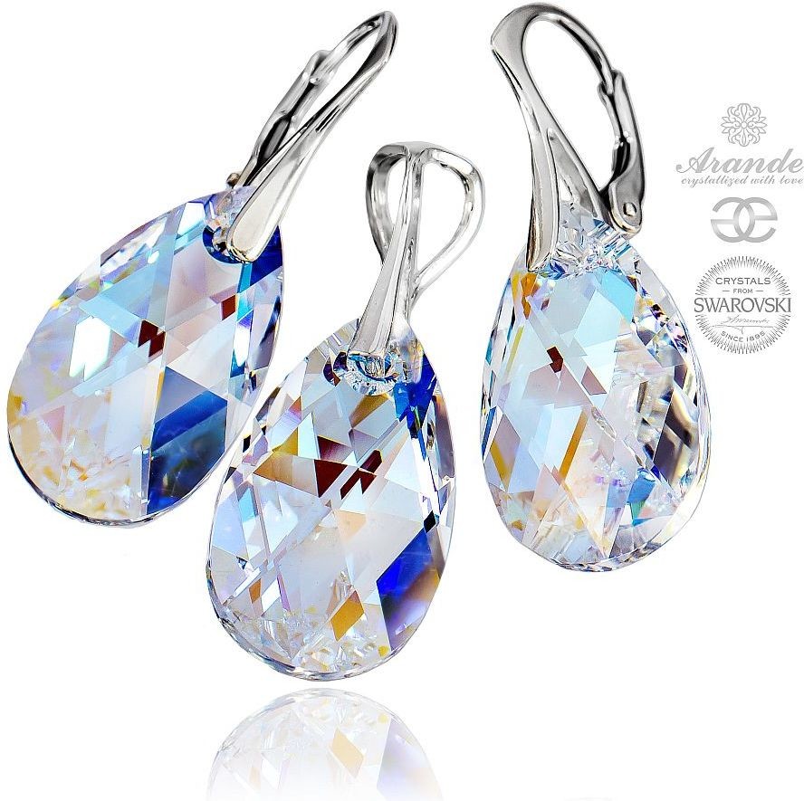 Arande SWAROVSKI piękny komplet BLUE AURORA SREBRO 701101