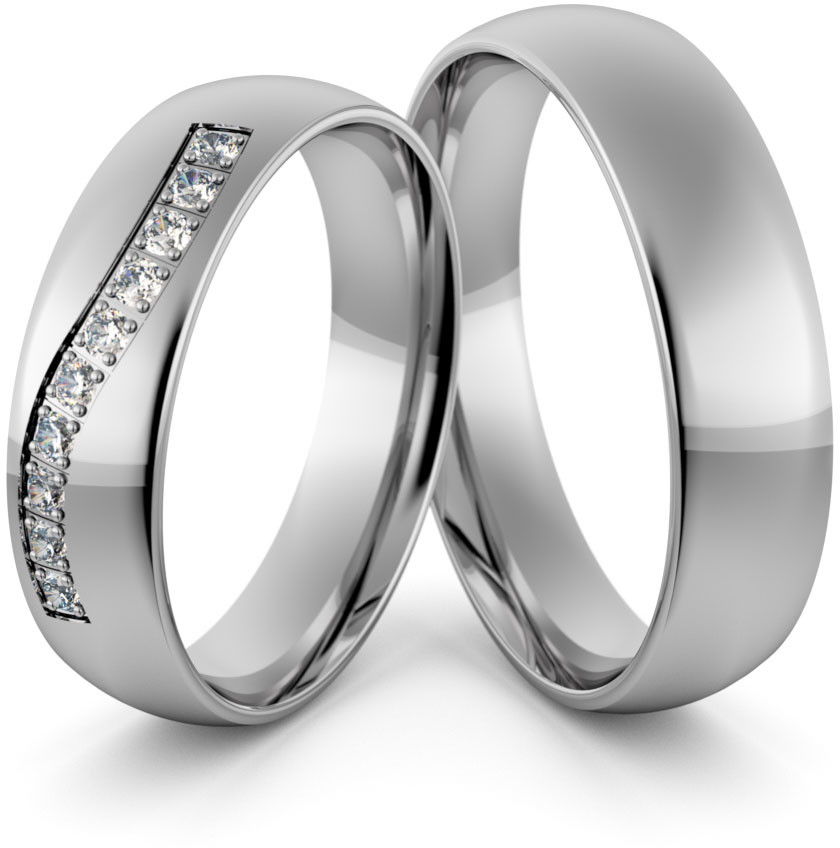 Eminence Obrączki ślubne palladowe 5 mm z brylantami - Pd-71 Pd-71