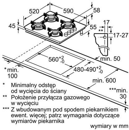 Płyta gazowa do zabudowy Bosch POH6B6B10