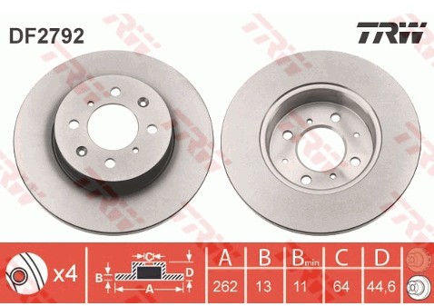 TRW Tarcza hamulcowa DF2792