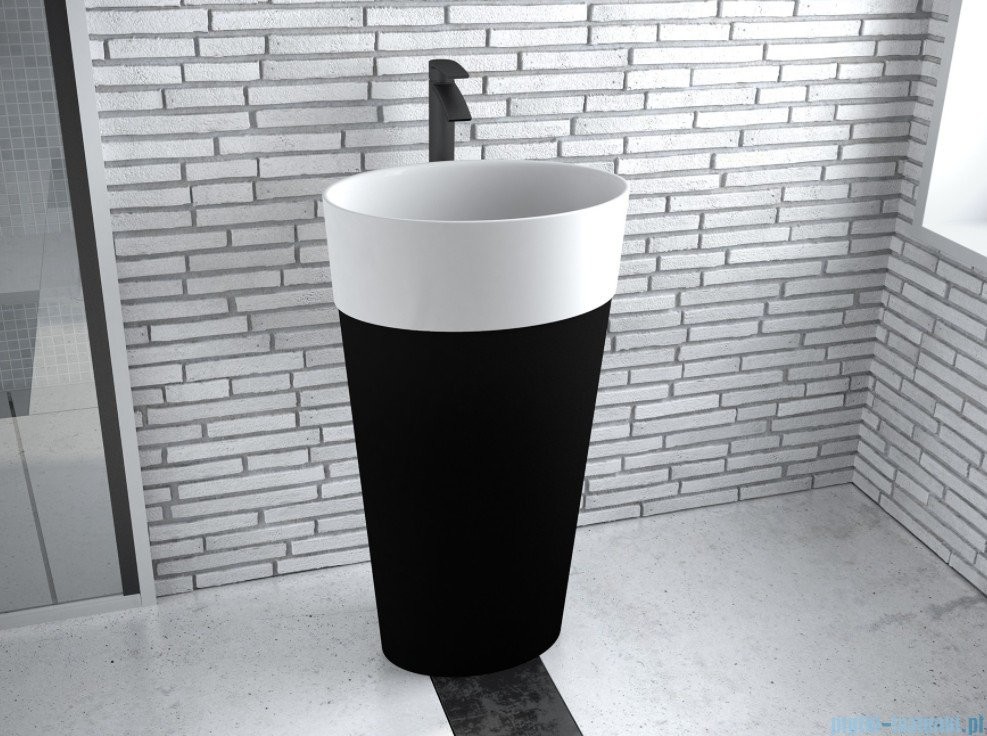 Besco Uniqa B&W umywalka wolnostojąca biało-czarna 32x46x84cm #UMD-U-WBW |