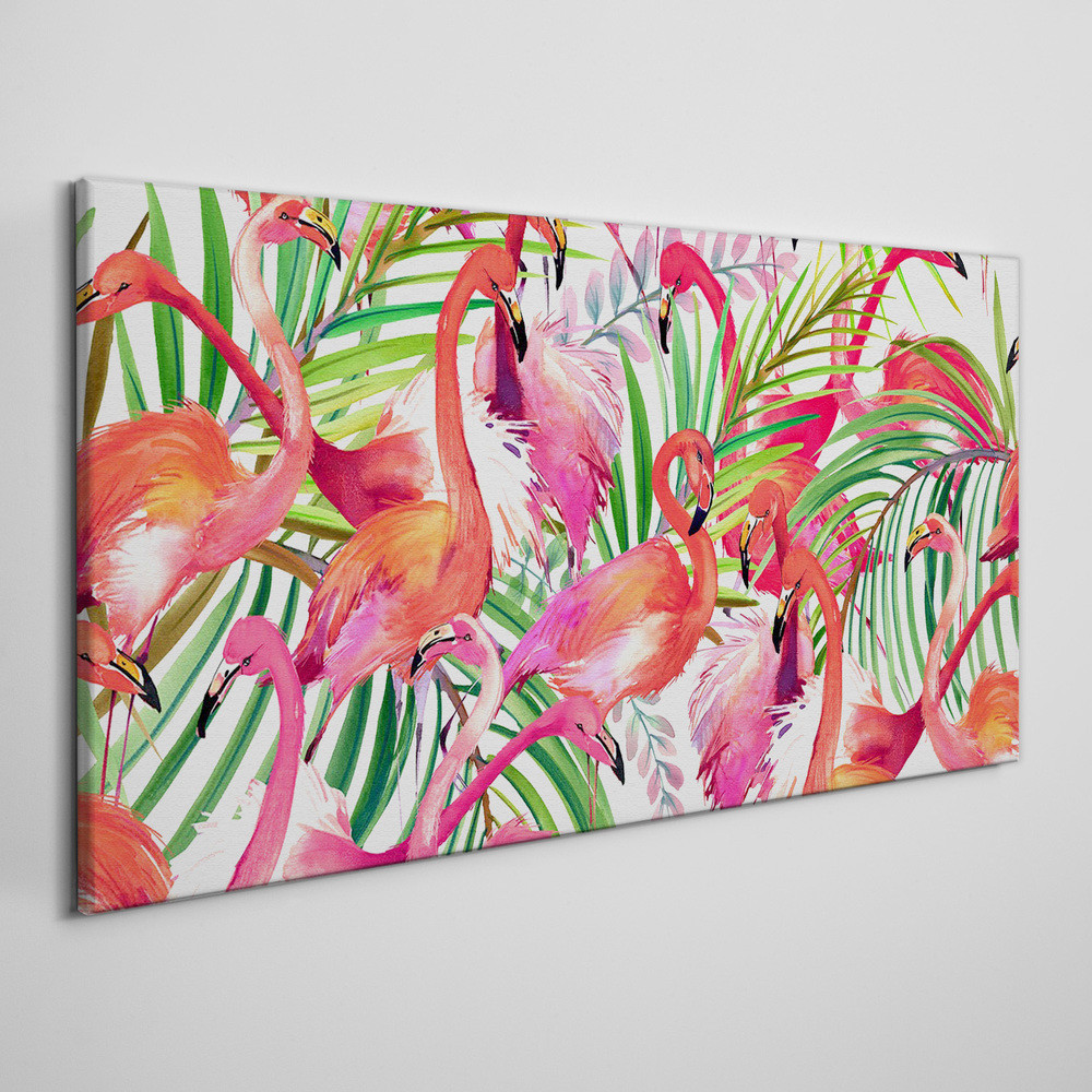 PL Coloray Obraz Canvas Nowoczesny flamingi liście 100x50cm