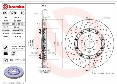 BREMBO Tarcza hamulcowa 09.B781.13