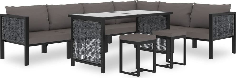 vidaXL 9-cz zestaw wypoczynkowy do ogrodu poduszki rattan PE 49405