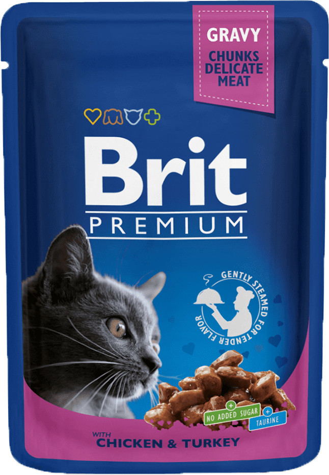 Brit Premium Cat Pouches with Chicken & Turkey 24 x 100g