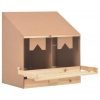 VidaXL Gniazdo dla kur, 2 przegrody, 63x40x65 cm, lite drewno sosnowe