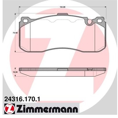 ZIMMERMANN Klocki hamulcowe - komplet 24316.170.1