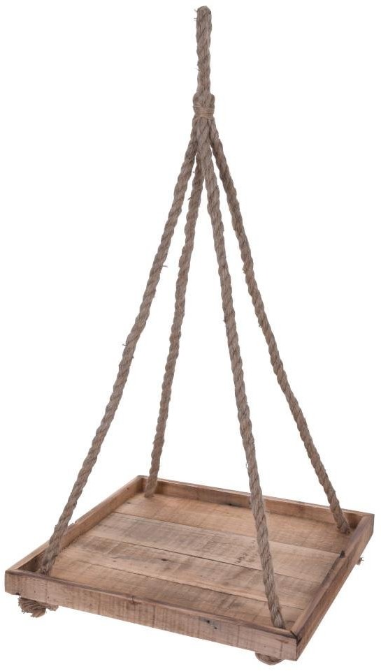 Home Styling Collection Kwietnik WISZĄCY podstawka podstawa wisząca  drewniana na doniczkę kwiat roślinę 39x39 cm 312354