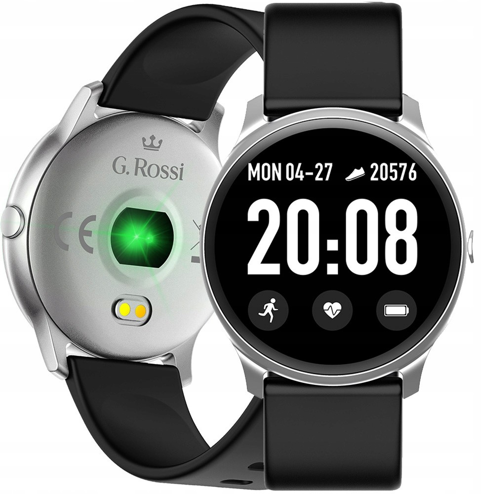 Gino Rossi SW010 Srebrna koperta Czarny pasek