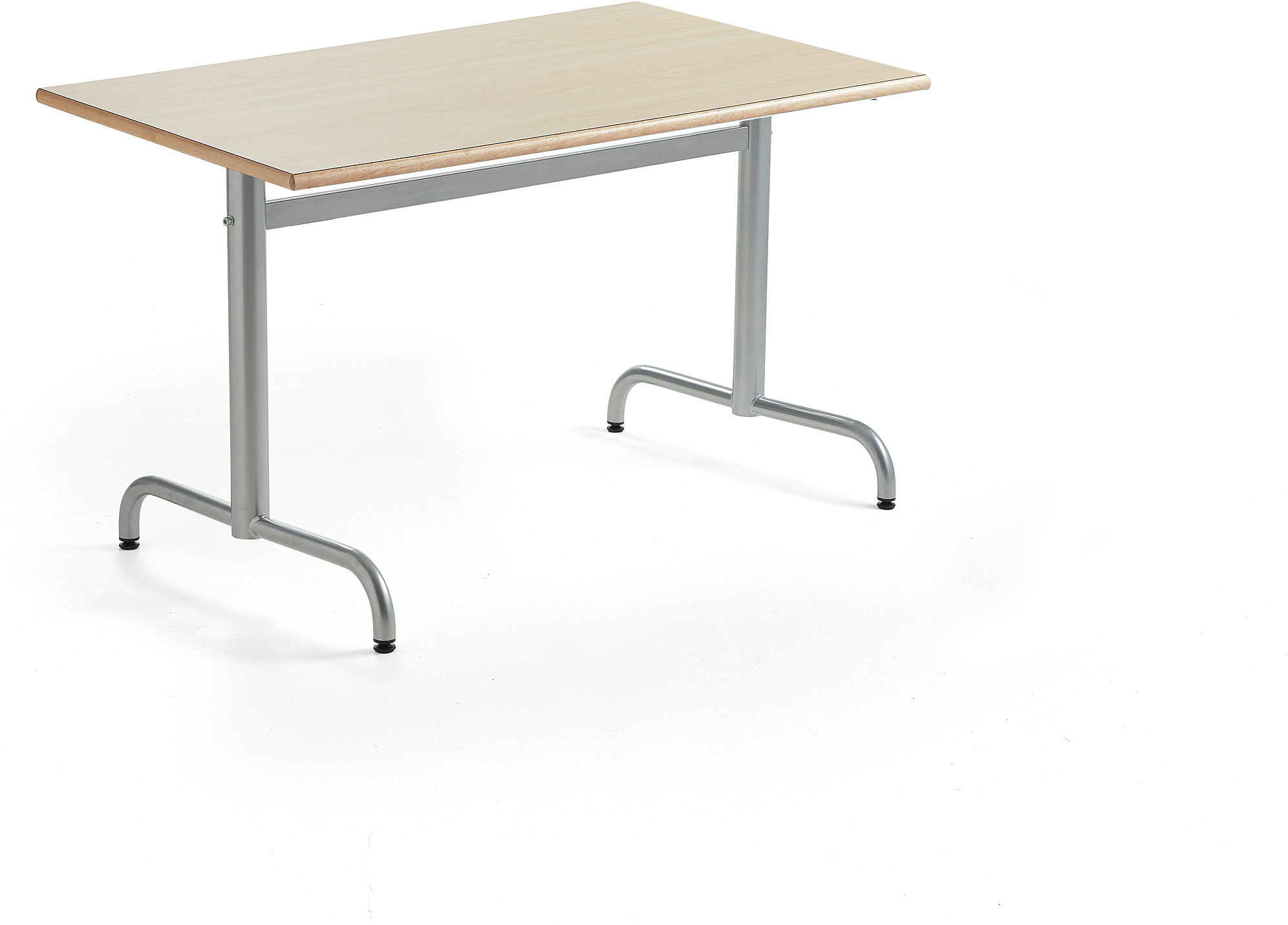AJ Produkty Stół PLURAL, 1200x800x720 mm, blat HPL, brzoza, srebrny