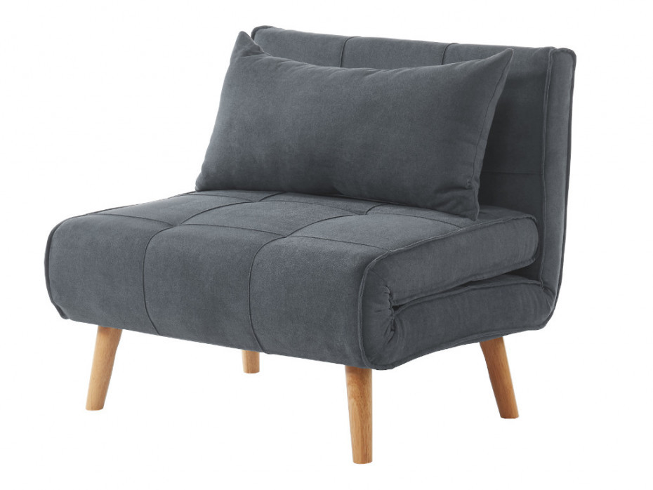Vente-Unique Rozkładany fotel XL CHILA z tkaniny kolor szary