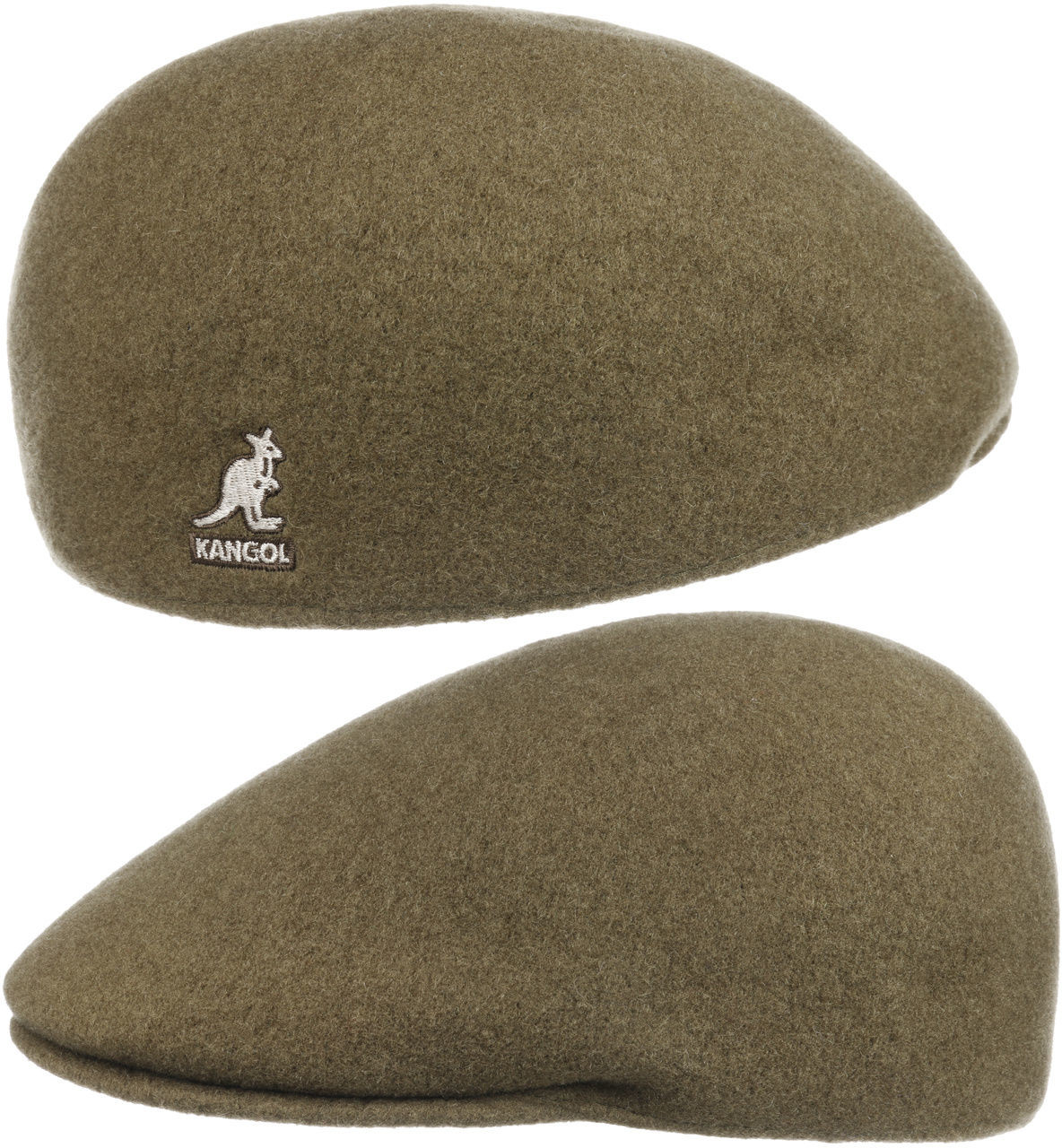 Kangol Seamless Wool Gatsby 507 Flat Cap by ciemnobeżowy, S (54-55 cm)