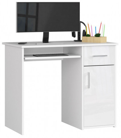Białe biurko komputerowe połysk Esman 3X