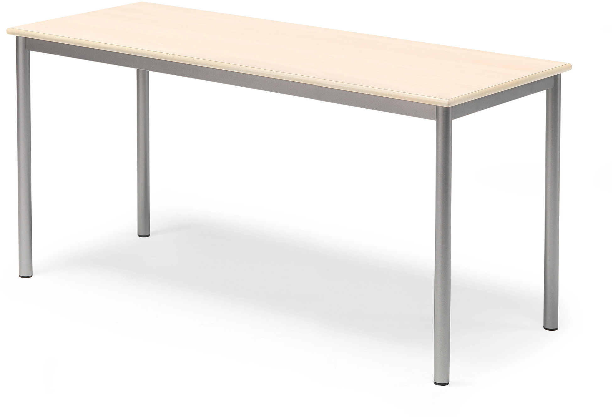 AJ Produkty Table Bors 1400x600h.720 mm. Frame silver, tabletop birch HPL
