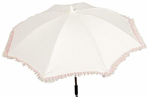 Baby Line Parasol przeciwsłoneczny + Flexo Baby-prezent. Odcień beżowy kombi puntilla Różowy/beżowy, Pique 100%