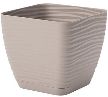 Form-Plastic Doniczka plastikowa 16.7 cm szaro-beżowa FALA