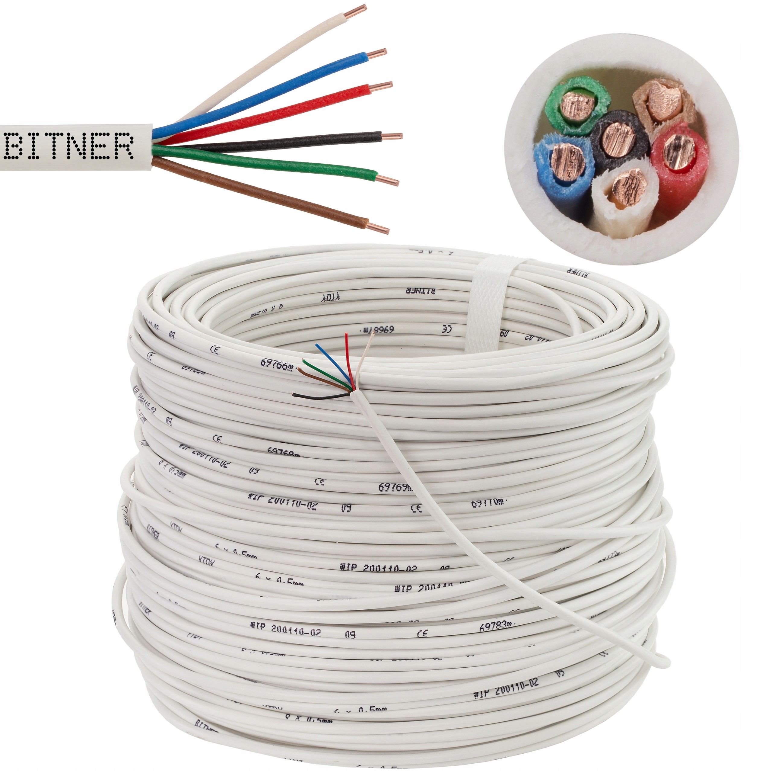 Bitner Przewód kabel alarm domofon Ytdy 6x0,5 100m