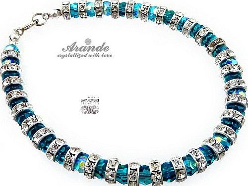 Swarovski Arande Elegancka Bransoletka Blue Zircon 2671734041