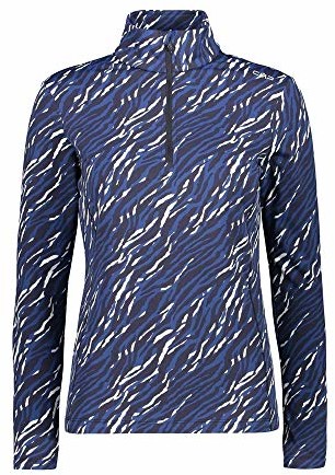 CMP Damska koszulka Pile Stretch Fantasia Zebrata z długim rękawem shirt, B.Blue-Blue Ink, 48 30L1306