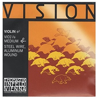 Thomastik Einzelsaite für 1/8 Violine Vision - E-Saite Stahl, Aluminium umsponnen, mittel, Kugel abnehmbar 634181