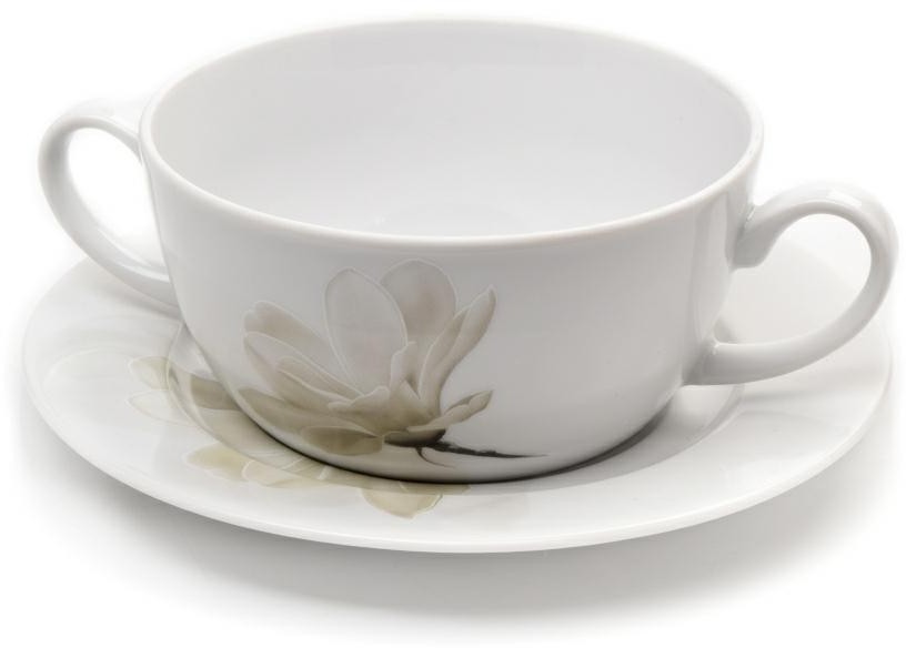 Lubiana S.A.Zakłady Porcelany Stołowej Bulionówka - flaczarka 300 ml ze spodkiem 16,5 cm NADIA 6474 MAGNOLIA 38502N 126100034400