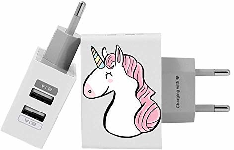 Gocase Gocase Pink Unicorn Wall Charger ładowarka sieciowa z podwójnym USB carregadorduplousb-unicorniorosa