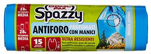 Alpina To część oryginalna Ultre wytrzymałe, pojemnik na odpady, worki na dom Nieprzeźroczyste spazzy-Media 52 x 54 cm (28 L) zapach morska bryza 4 opakowania po 15 sztuk worki [60]