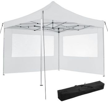 TecTake Składany pawilon Olivia 3x3 m z 2 bokami biały 403148