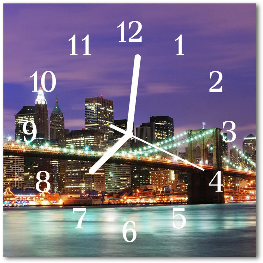 tulup pl Zegar ścienny kwadrat Panoramę mostu 30x30cm