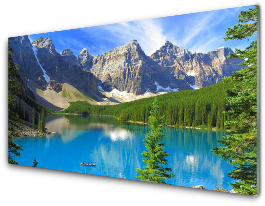 Tulup.pl Panel Szklany Jezioro Góra Las Krajobraz 100x50cm