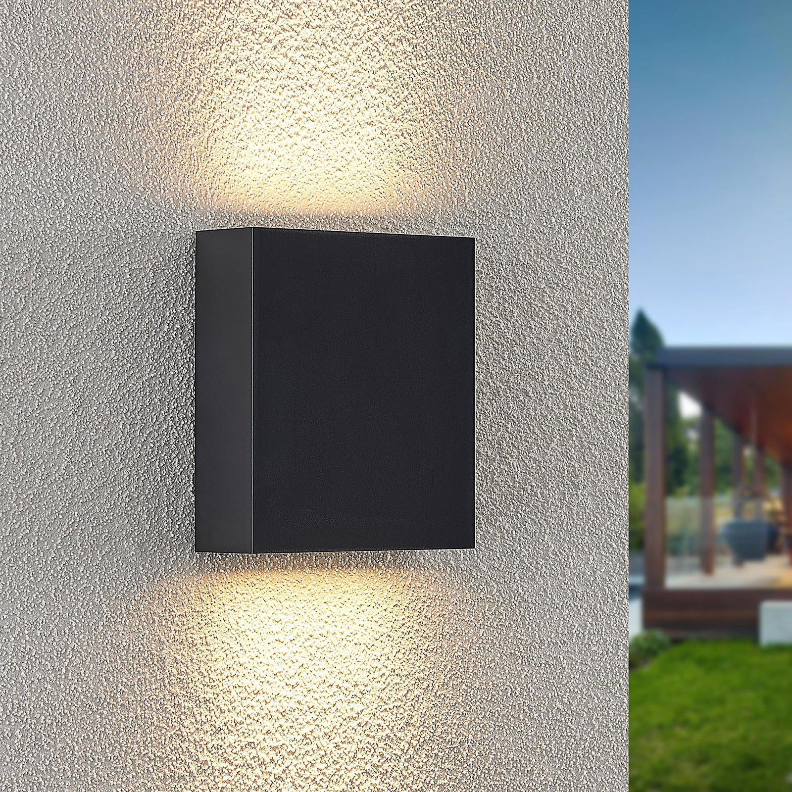 LINDBY Lindby Ugar kinkiet zewnętrzny LED 13 cm up/down