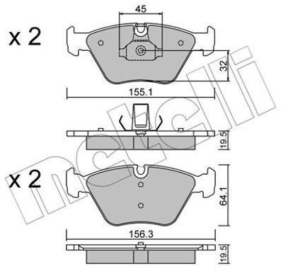 METELLI Klocki hamulcowe - komplet 22-0207-3
