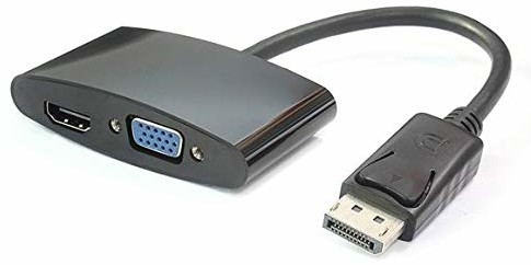 PremiumCord adapter DisplayPort na HDMI + VGA, wideo 4K @ 30Hz UHD 2160p (przez HDMI), FULL HD 1080p 60Hz, długość: 20cm, czarny kportad15