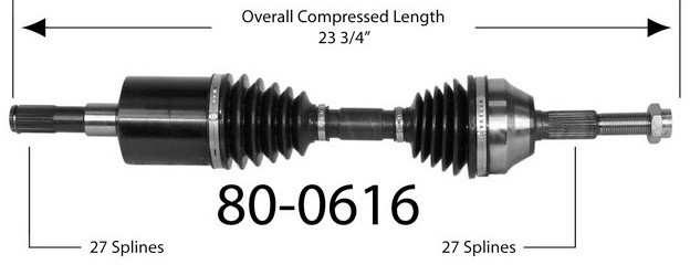 EMPI Półoś napędowa przednia lewa 80-0616