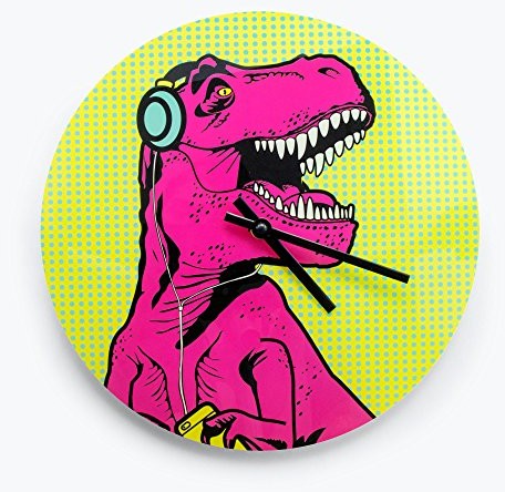 Mustard Musztardowy T-Rex Clock, Plastic, Multicolored, 9 x 2 x 3 cm M12029