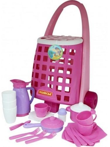 Nieprzypisany Ciekawa Taczka + zestaw naczyń 31el. POLE0197