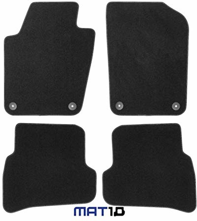 MAT10 MAT10  Silver-Line: VW Polo V mały samochód i Cross i CityVan rok produkcji 2009-03 - 2014-05 dywaniki samochodowe welurowe jakość premium, 4-częściowy, kolor czarny, gwarantowane dopasowanie 000014SV002